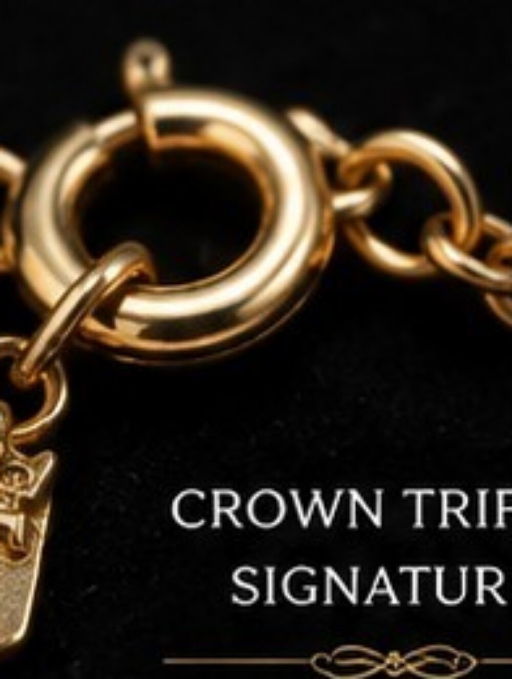 Vintage Crown Trifari Gold Tone Opera Length Necklace Heavy Scroll Link Chain - Picture 2 of 6